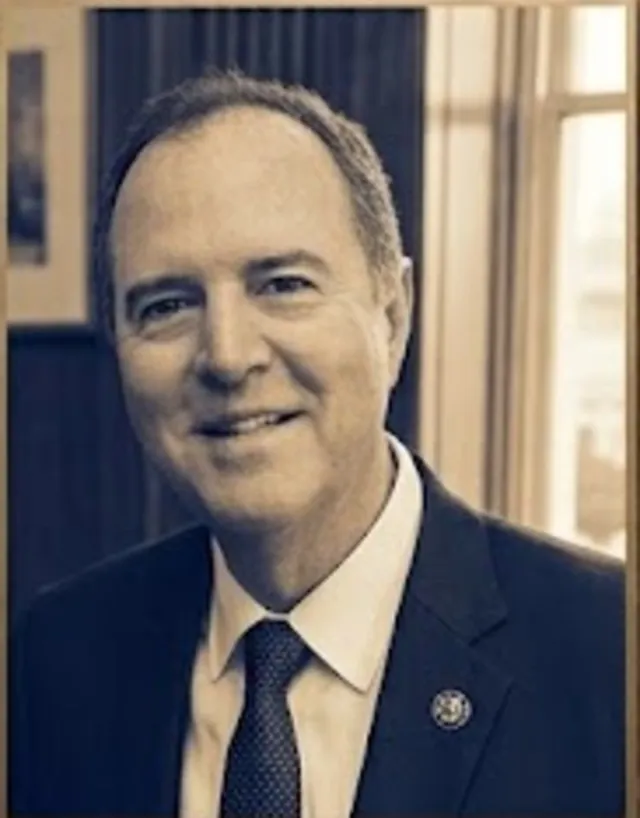Photo illustration of Adam Schiff.